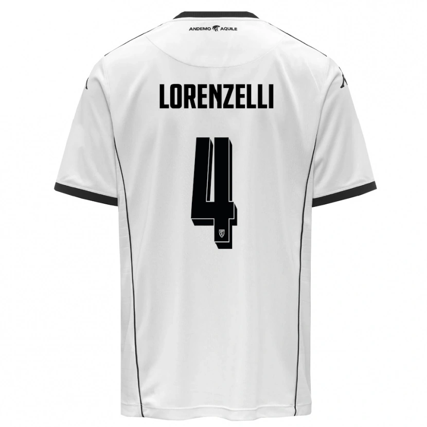Danxen Heren Emanuele Lorenzelli #4 Wit Zwart Thuisshirt Thuistenue 2025/26 T-Shirt