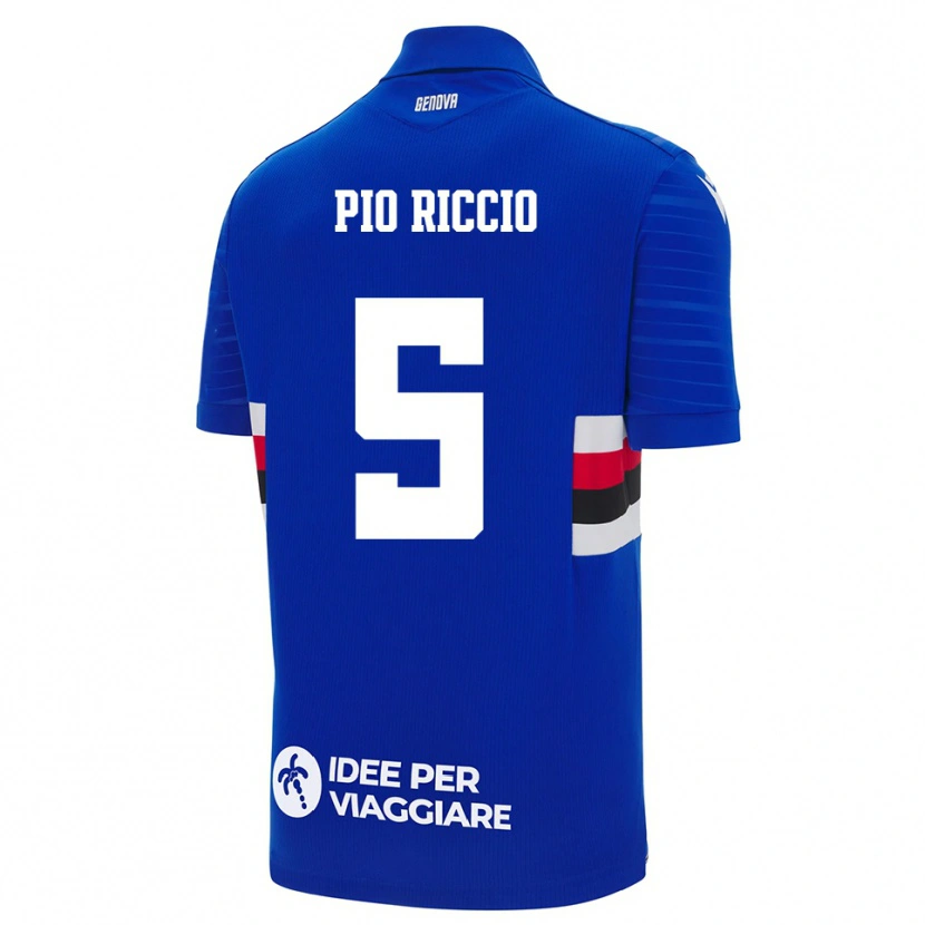 Danxen Heren Alessandro Pio Riccio #5 Blauw Wit Thuisshirt Thuistenue 2025/26 T-Shirt