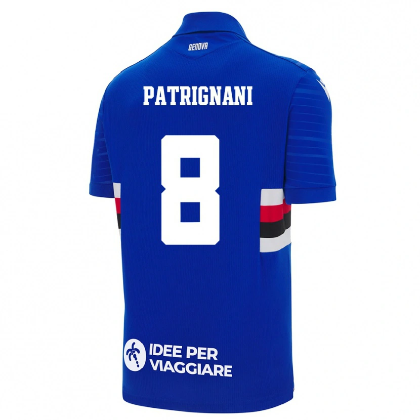 Danxen Heren Giulio Patrignani #8 Blauw Wit Thuisshirt Thuistenue 2025/26 T-Shirt