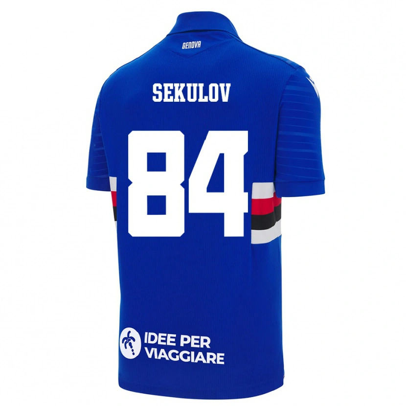 Danxen Heren Nikola Sekulov #84 Blauw Wit Thuisshirt Thuistenue 2025/26 T-Shirt