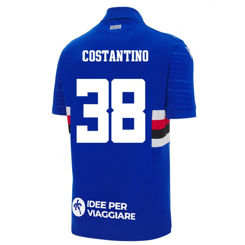 Danxen Heren Lorenzo Costantino #38 Blauw Wit Thuisshirt Thuistenue 2025/26 T-Shirt