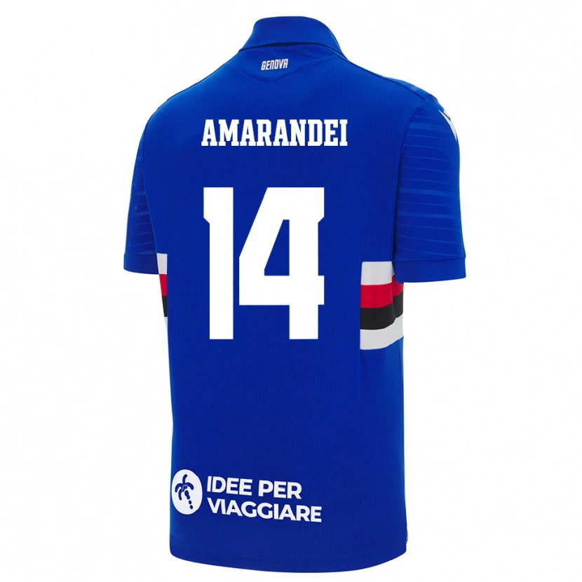 Danxen Heren Ștefan Amarandei #14 Blauw Wit Thuisshirt Thuistenue 2025/26 T-Shirt
