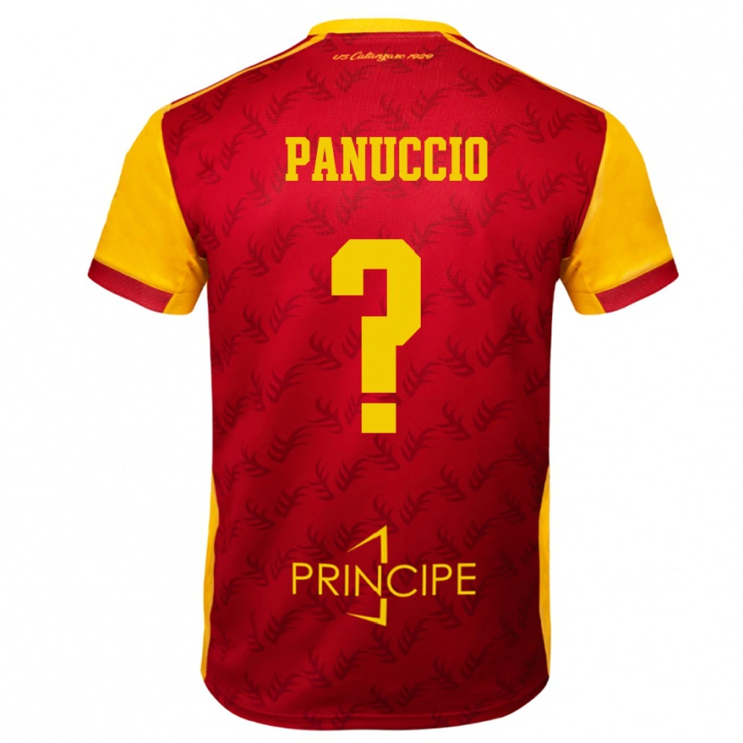 Danxen Heren Giovanni Panuccio #0 Geel Rood Thuisshirt Thuistenue 2025/26 T-Shirt