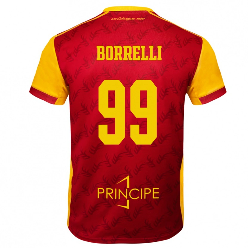Danxen Heren Edoardo Borrelli #99 Geel Rood Thuisshirt Thuistenue 2025/26 T-Shirt