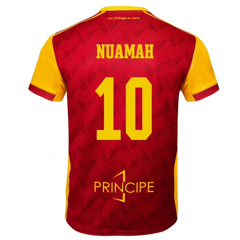 Danxen Heren Patrick Nuamah #10 Geel Rood Thuisshirt Thuistenue 2025/26 T-Shirt