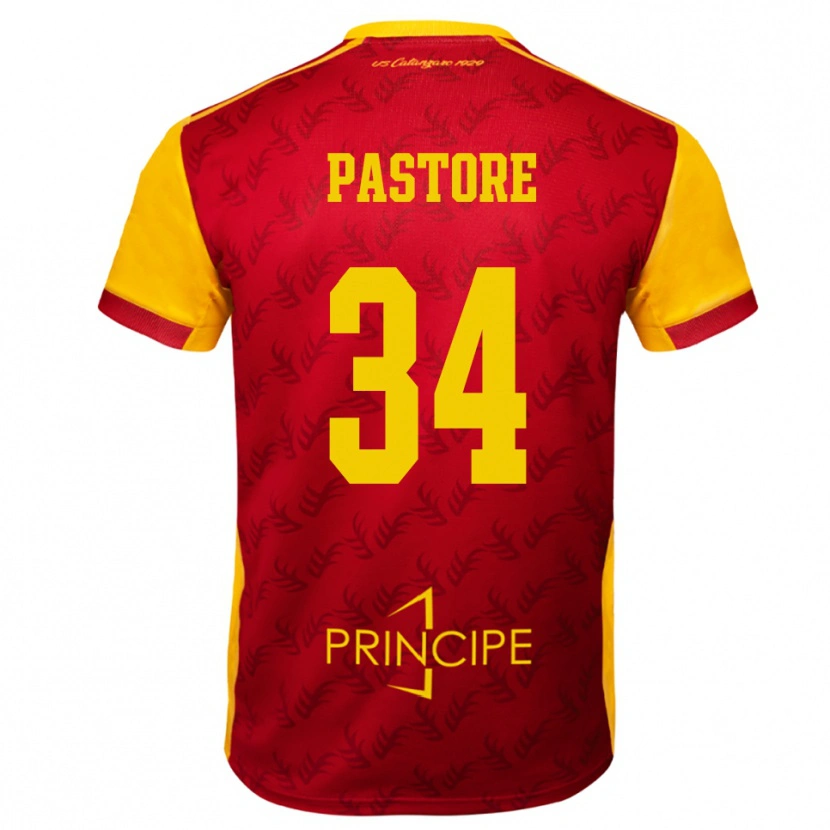 Danxen Heren Federico Pastore #34 Geel Rood Thuisshirt Thuistenue 2025/26 T-Shirt
