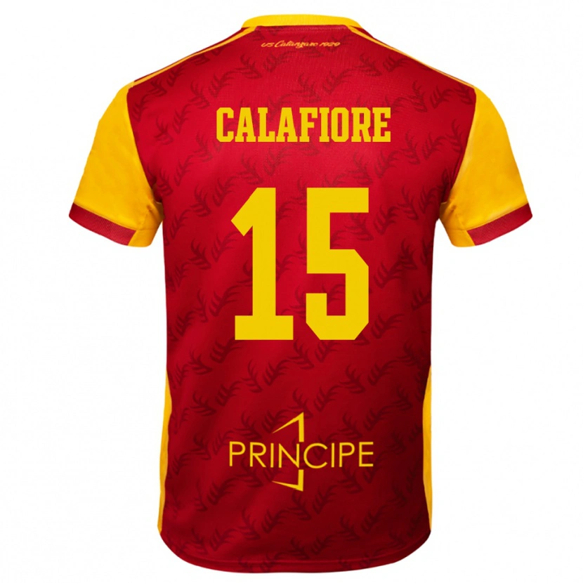 Danxen Heren Donato Calafiore #15 Geel Rood Thuisshirt Thuistenue 2025/26 T-Shirt