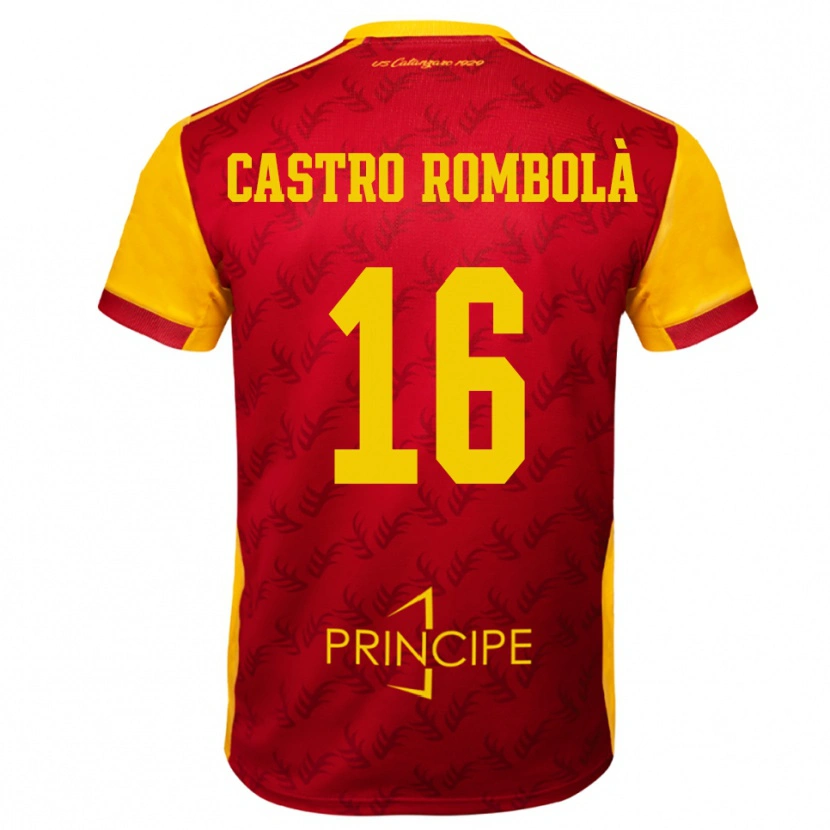 Danxen Heren Carlo Castro Rombolà #16 Geel Rood Thuisshirt Thuistenue 2025/26 T-Shirt