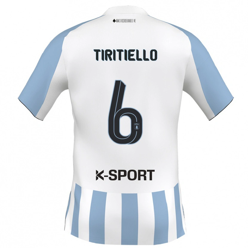Danxen Heren Andrea Tiritiello #6 Wit Hemelsblauw Thuisshirt Thuistenue 2025/26 T-Shirt