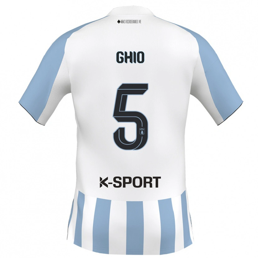 Danxen Heren Umberto Ghio #5 Wit Hemelsblauw Thuisshirt Thuistenue 2025/26 T-Shirt