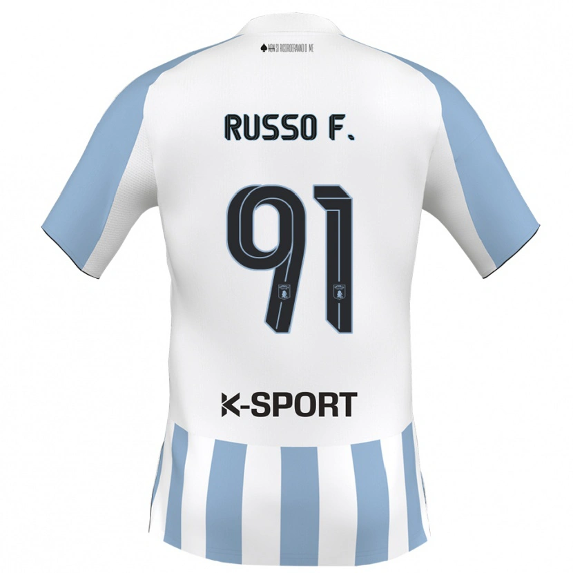 Danxen Heren Flavio Russo #91 Wit Hemelsblauw Thuisshirt Thuistenue 2025/26 T-Shirt