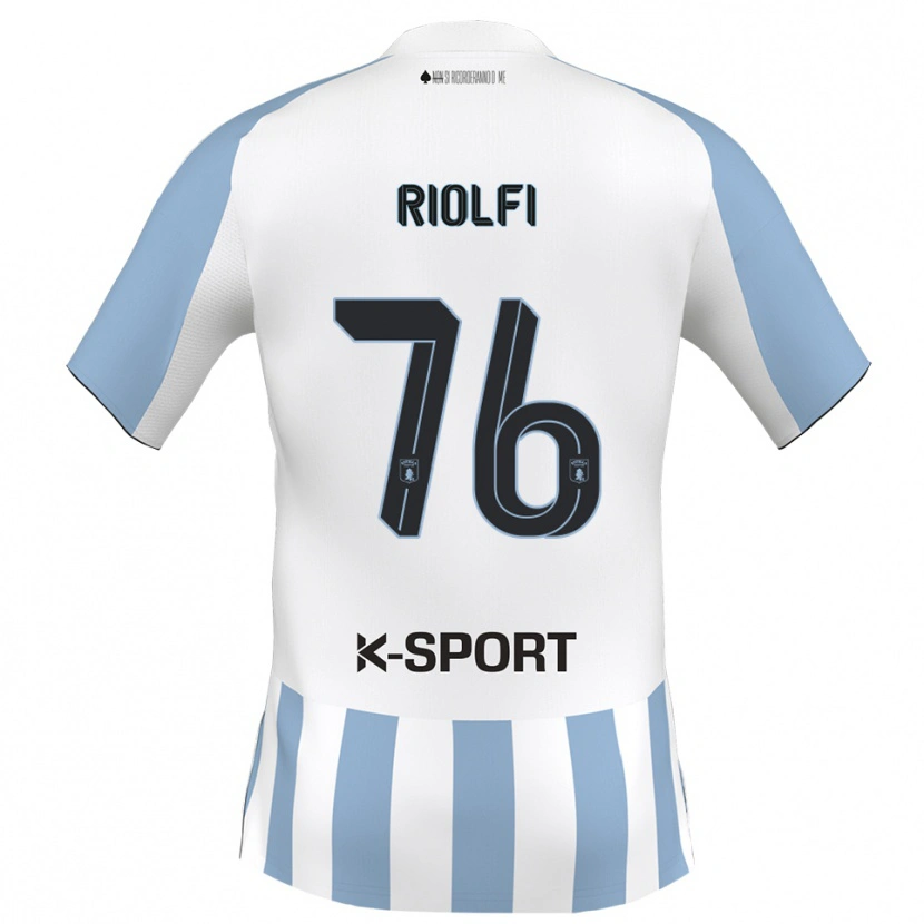 Danxen Heren Emanuele Riolfi #76 Wit Hemelsblauw Thuisshirt Thuistenue 2025/26 T-Shirt