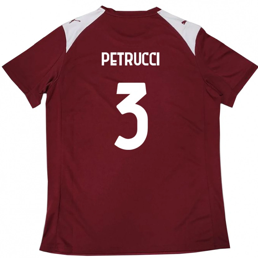 Danxen Heren Francesco Petrucci #3 Bourgondië Wit Thuisshirt Thuistenue 2025/26 T-Shirt