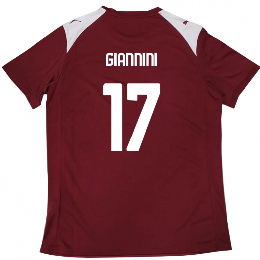 Danxen Heren Emanuele Giannini #17 Bourgondië Wit Thuisshirt Thuistenue 2025/26 T-Shirt