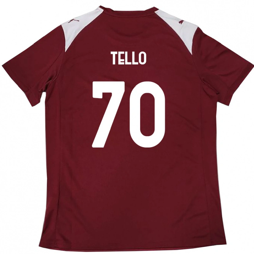 Danxen Heren Andrés Tello #70 Bourgondië Wit Thuisshirt Thuistenue 2025/26 T-Shirt