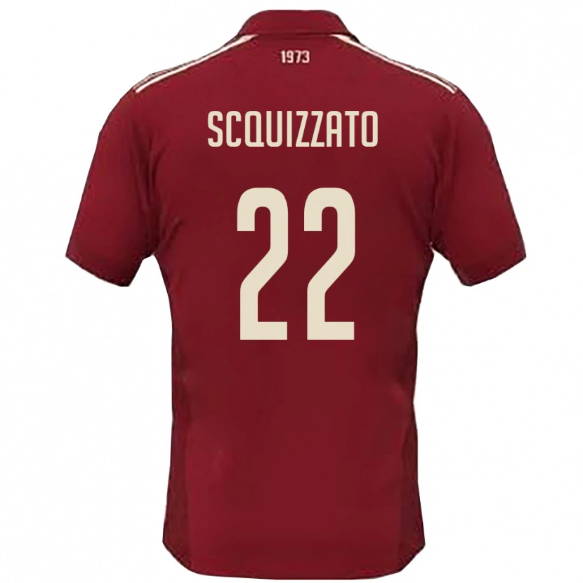 Danxen Heren Edoardo Scquizzato #22 Bourgondië Wit Thuisshirt Thuistenue 2025/26 T-Shirt