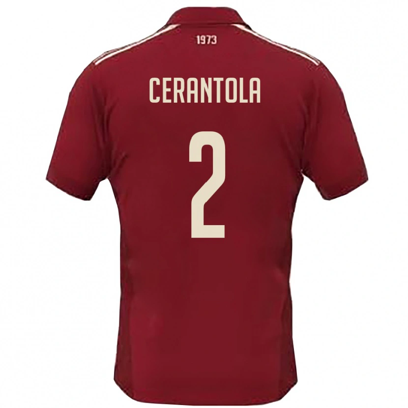 Danxen Heren Riccardo Cerantola #2 Bourgondië Wit Thuisshirt Thuistenue 2025/26 T-Shirt