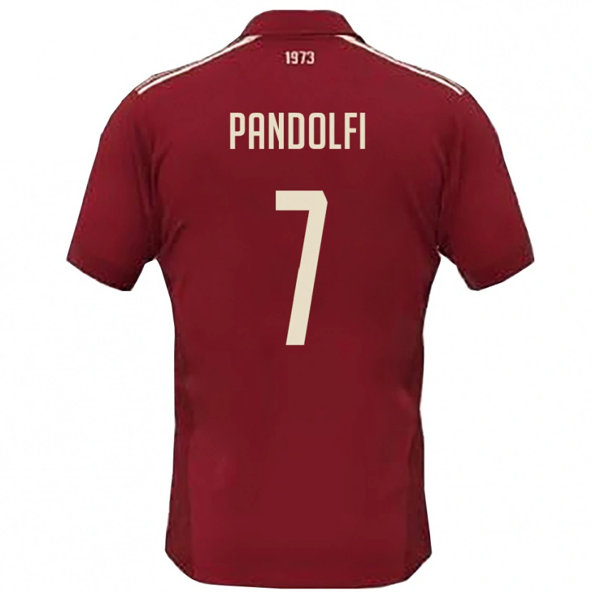 Danxen Heren Luca Pandolfi #7 Bourgondië Wit Thuisshirt Thuistenue 2025/26 T-Shirt
