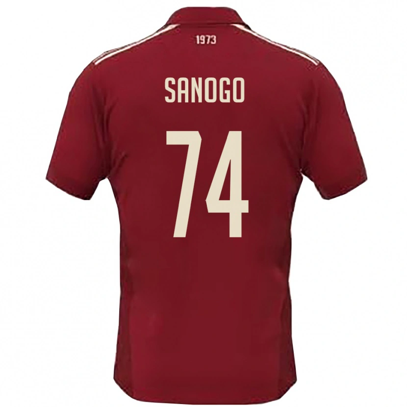 Danxen Heren Ahmed Sanogo #74 Bourgondië Wit Thuisshirt Thuistenue 2025/26 T-Shirt