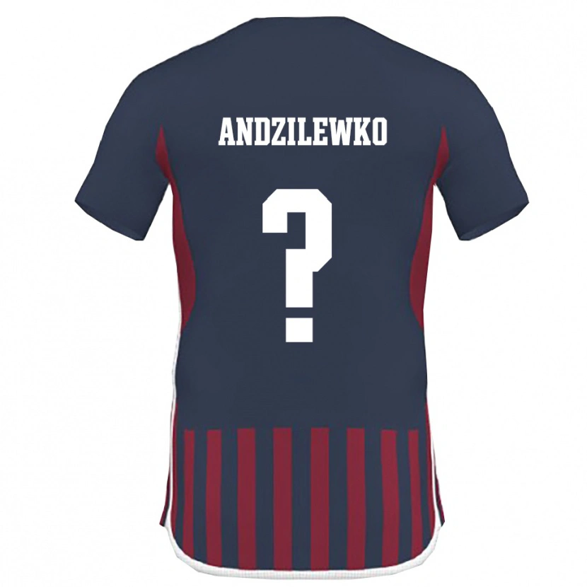 Danxen Heren Andzilewko #0 Donkerblauw Rood Thuisshirt Thuistenue 2025/26 T-Shirt