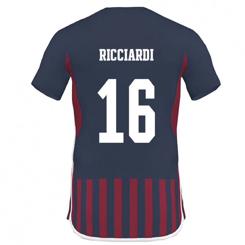 Danxen Heren Manuel Ricciardi #16 Donkerblauw Rood Thuisshirt Thuistenue 2025/26 T-Shirt