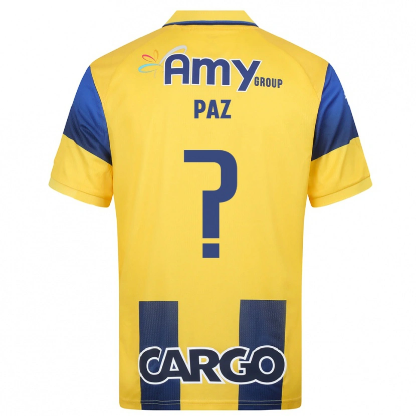 Danxen Heren Jonathan Paz #0 Geel Donkerblauw Thuisshirt Thuistenue 2025/26 T-Shirt