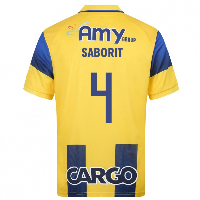 Danxen Heren Enric Saborit #4 Geel Donkerblauw Thuisshirt Thuistenue 2025/26 T-Shirt
