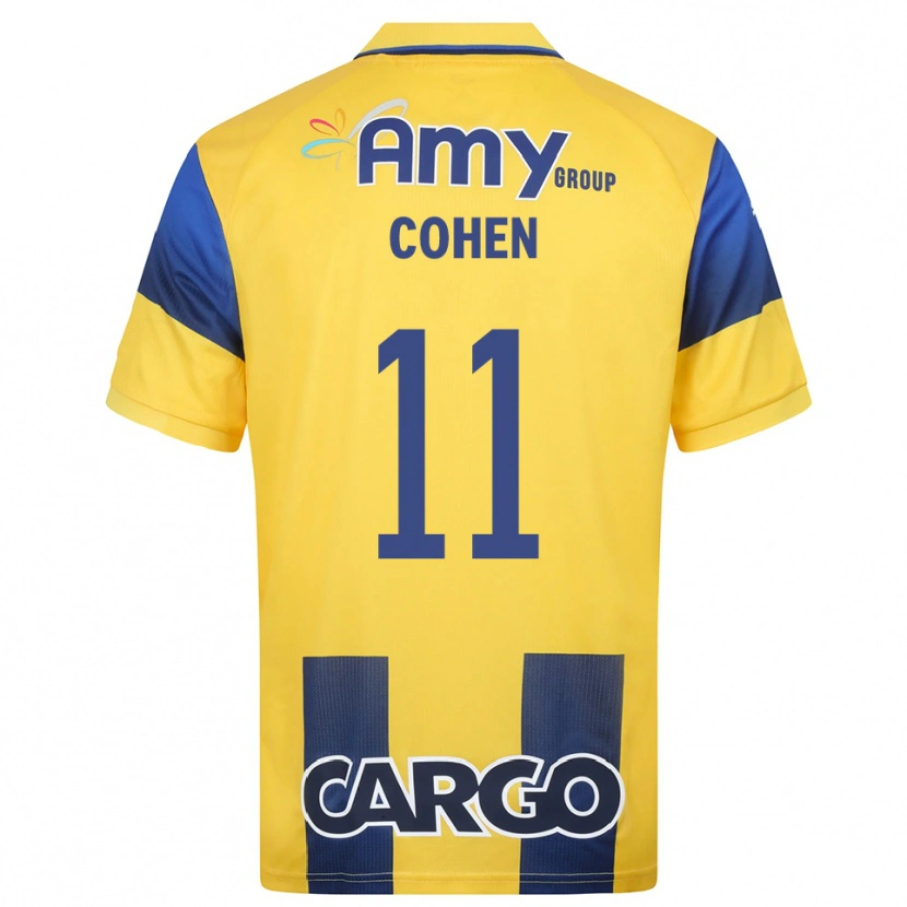 Danxen Heren Yonatan Cohen #11 Geel Donkerblauw Thuisshirt Thuistenue 2025/26 T-Shirt