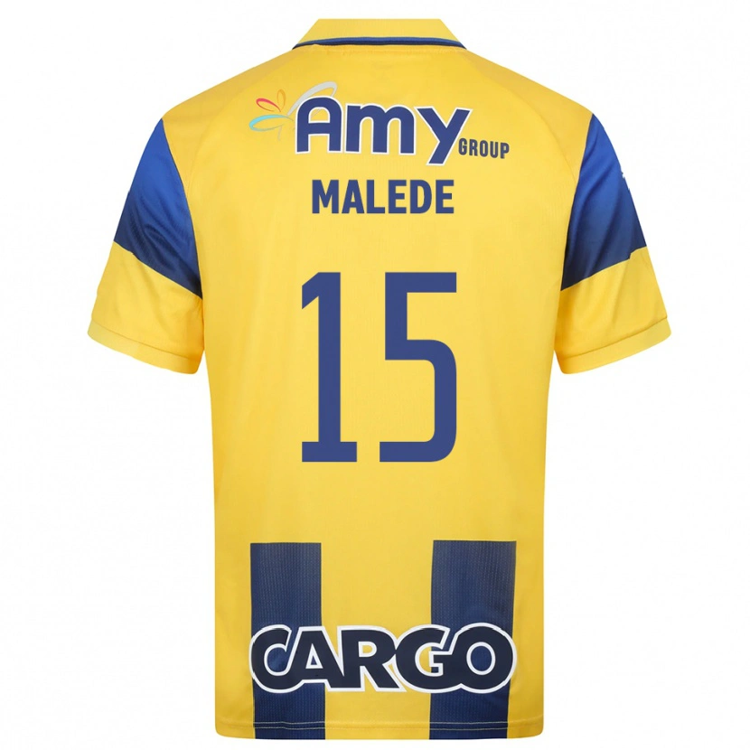 Danxen Heren Yonas Malede #15 Geel Donkerblauw Thuisshirt Thuistenue 2025/26 T-Shirt