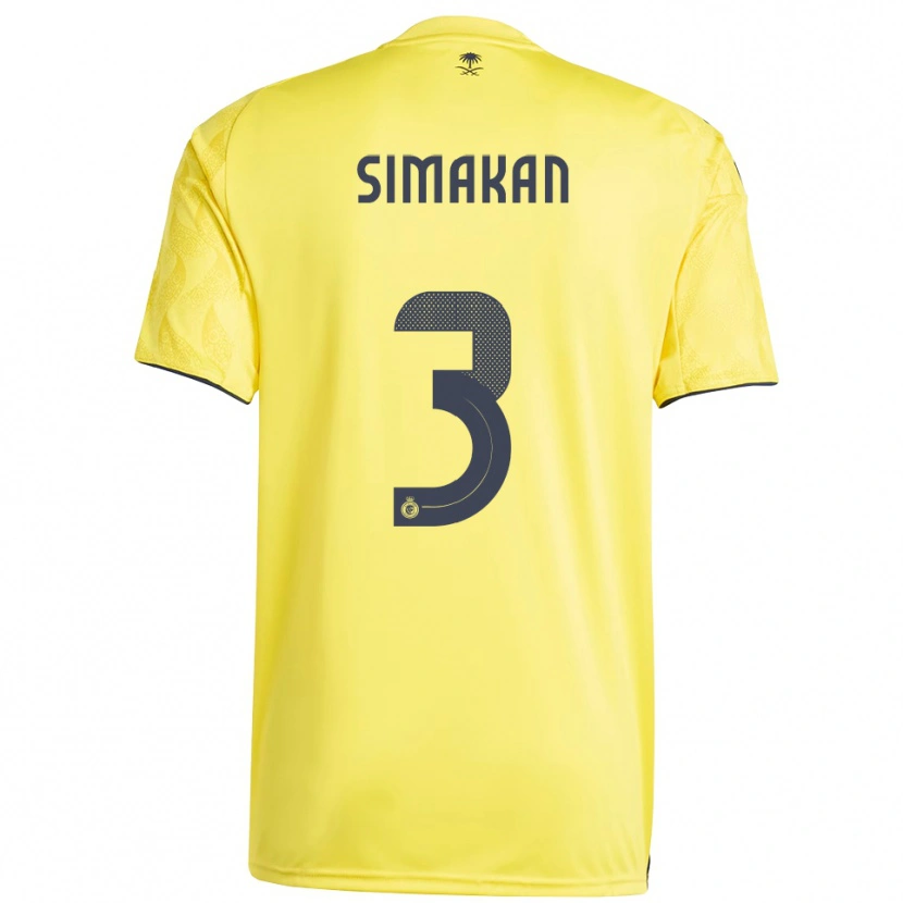 Danxen Heren Mohamed Simakan #3 Geel Zwart Thuisshirt Thuistenue 2025/26 T-Shirt