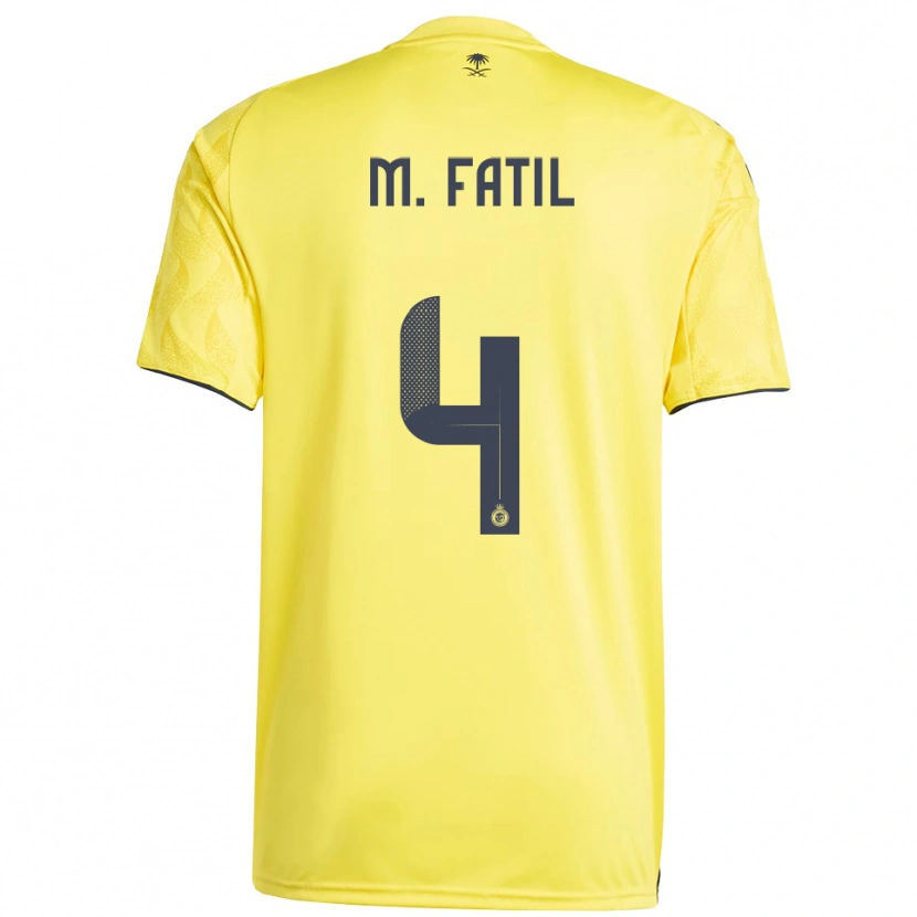 Danxen Heren Mohammed Al-Fatil #4 Geel Zwart Thuisshirt Thuistenue 2025/26 T-Shirt