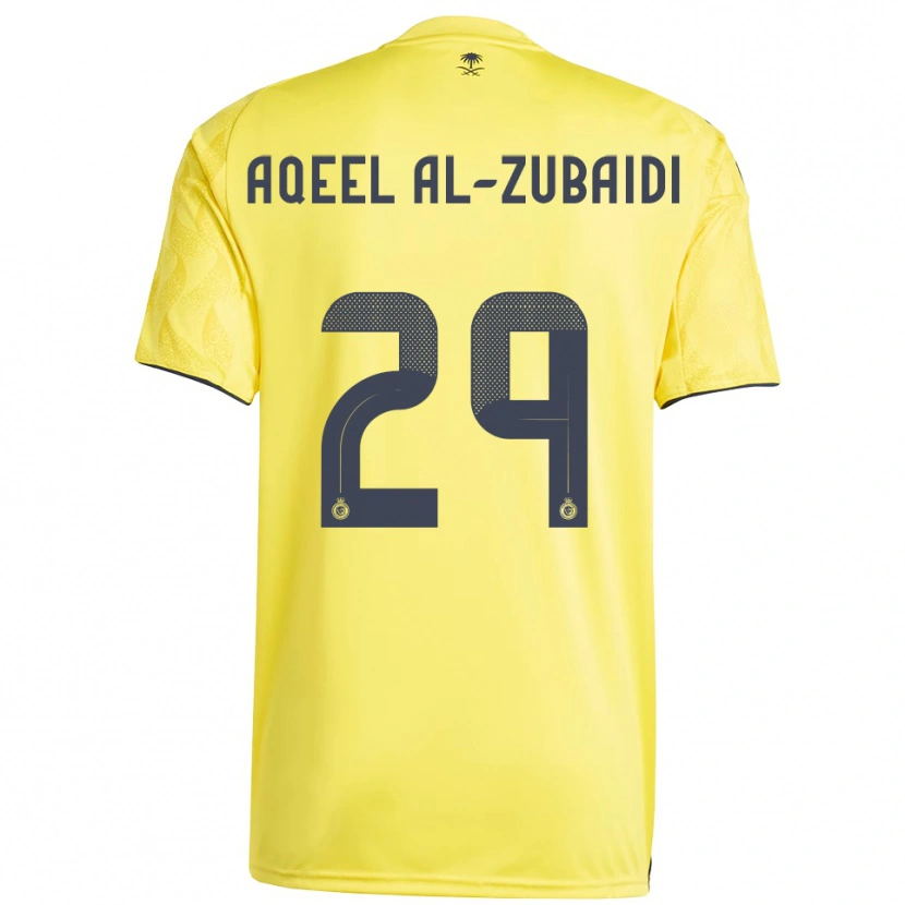 Danxen Heren Fahad Aqeel Al-Zubaidi #29 Geel Zwart Thuisshirt Thuistenue 2025/26 T-Shirt