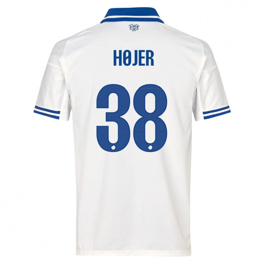 Danxen Heren Oliver Højer #38 Wit Blauw Thuisshirt Thuistenue 2025/26 T-Shirt