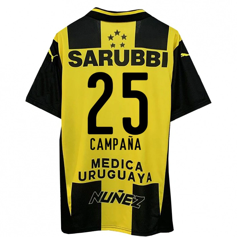 Danxen Heren Martín Campaña #25 Geel Zwart Thuisshirt Thuistenue 2025/26 T-Shirt