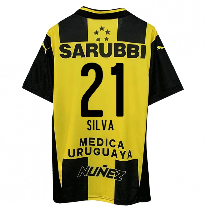 Danxen Heren Gastón Silva #21 Geel Zwart Thuisshirt Thuistenue 2025/26 T-Shirt