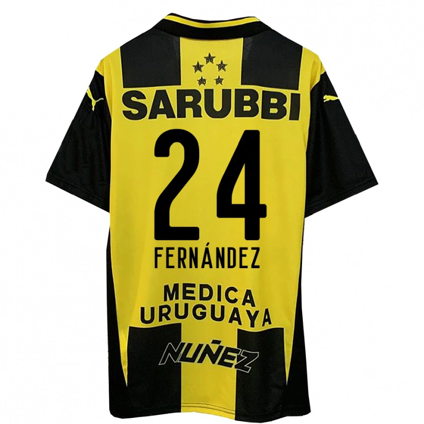 Danxen Heren Faustino Fernández #24 Geel Zwart Thuisshirt Thuistenue 2025/26 T-Shirt