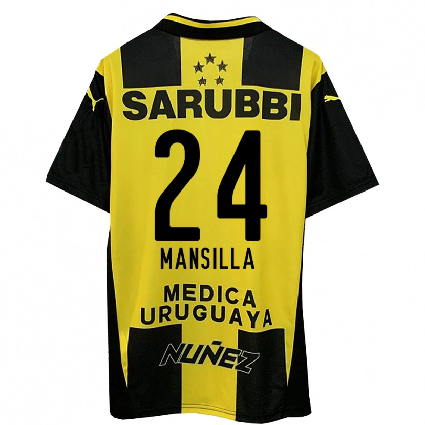 Danxen Heren Brian Mansilla #24 Geel Zwart Thuisshirt Thuistenue 2025/26 T-Shirt