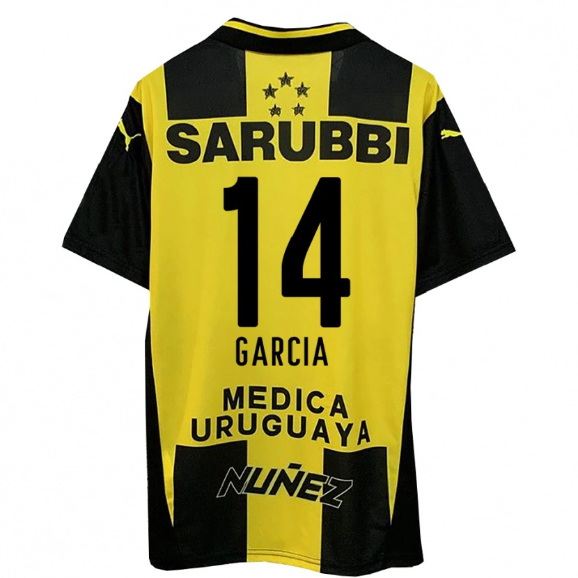 Danxen Heren Damián García #14 Geel Zwart Thuisshirt Thuistenue 2025/26 T-Shirt
