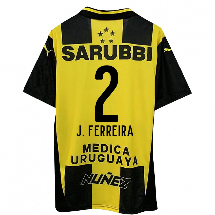 Danxen Heren Joaquín Ferreira #2 Geel Zwart Thuisshirt Thuistenue 2025/26 T-Shirt