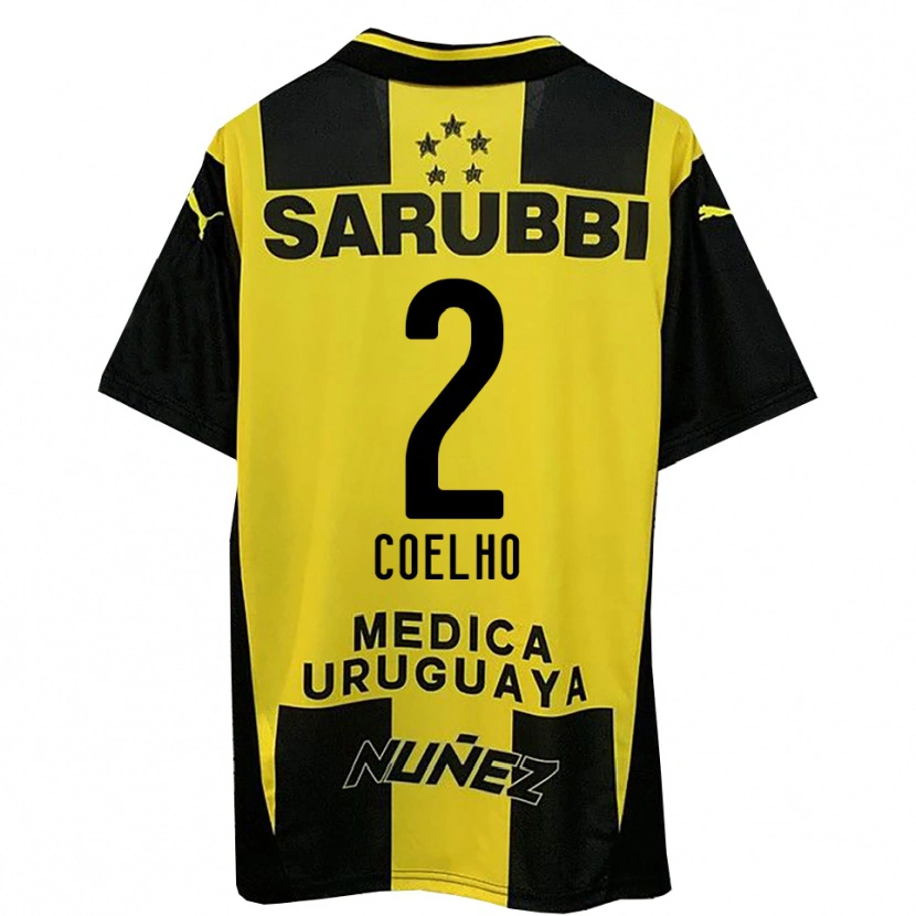 Danxen Heren Léo Coelho #2 Geel Zwart Thuisshirt Thuistenue 2025/26 T-Shirt