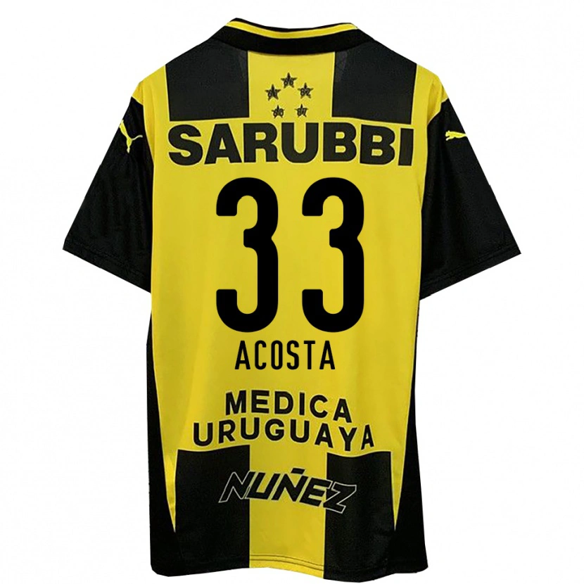 Danxen Heren Nahuel Acosta #33 Geel Zwart Thuisshirt Thuistenue 2025/26 T-Shirt