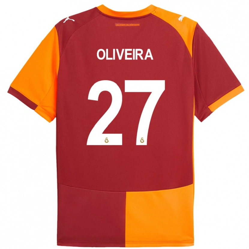 Danxen Heren Sergio Oliveira #27 Rood Oranje Thuisshirt Thuistenue 2025/26 T-Shirt