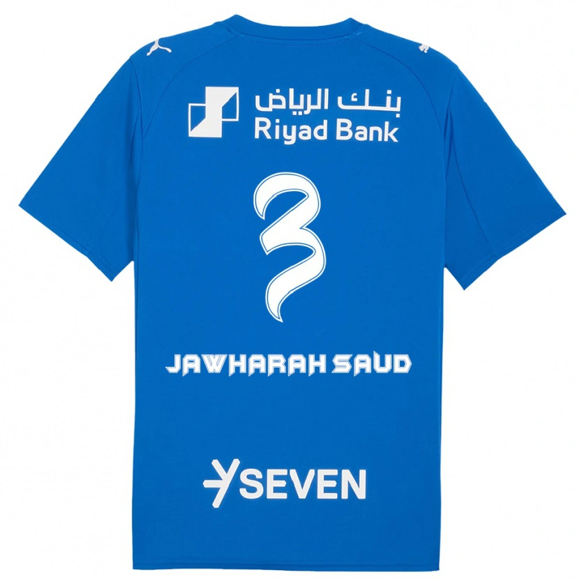Danxen Heren Al Jawharah Saud #3 Blauw Wit Thuisshirt Thuistenue 2025/26 T-Shirt