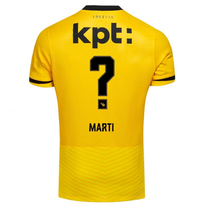 Danxen Heren Robin Marti #0 Geel Zwart Thuisshirt Thuistenue 2025/26 T-Shirt