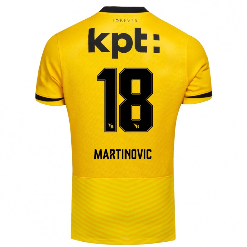 Danxen Heren Denis Martinovic #18 Geel Zwart Thuisshirt Thuistenue 2025/26 T-Shirt