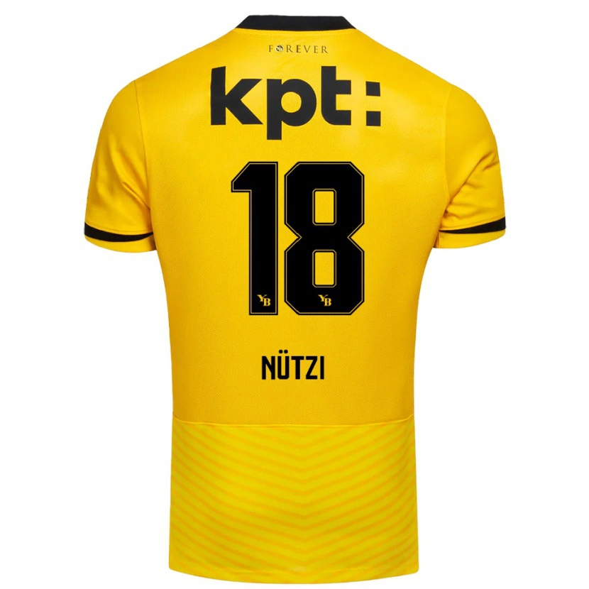 Danxen Heren Timon Nützi #18 Geel Zwart Thuisshirt Thuistenue 2025/26 T-Shirt