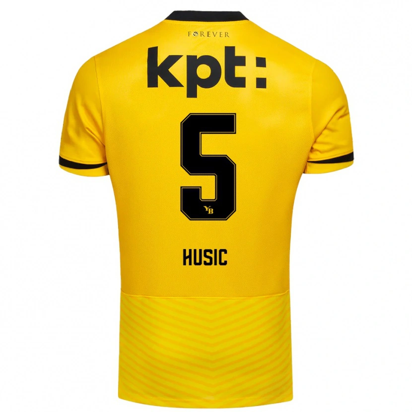 Danxen Heren Anel Husic #5 Geel Zwart Thuisshirt Thuistenue 2025/26 T-Shirt
