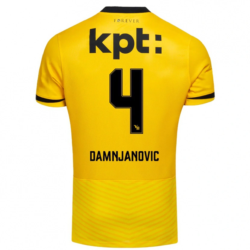 Danxen Heren Lazar Damnjanovic #4 Geel Zwart Thuisshirt Thuistenue 2025/26 T-Shirt