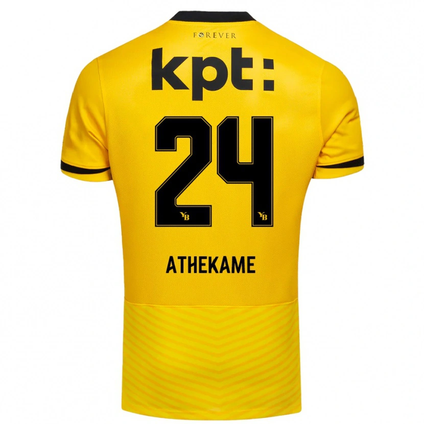 Danxen Heren Zachary Athekame #24 Geel Zwart Thuisshirt Thuistenue 2025/26 T-Shirt