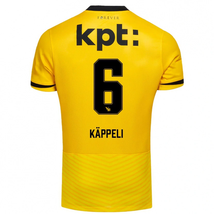 Danxen Heren Cuno Käppeli #6 Geel Zwart Thuisshirt Thuistenue 2025/26 T-Shirt